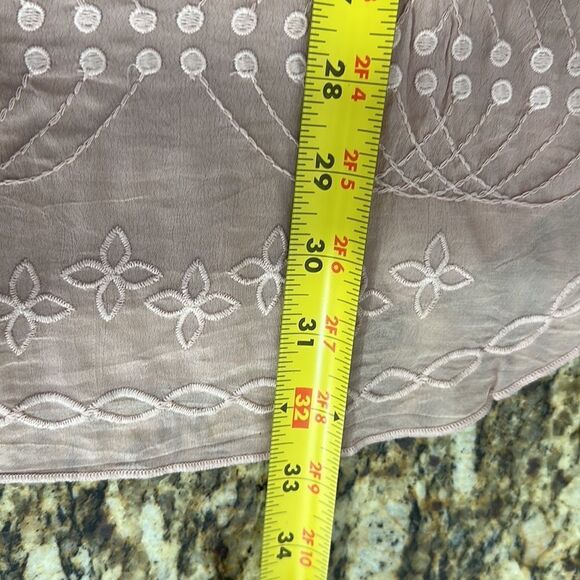 Kyla Seo Luana Rosewater Embroidered 3/4 Sleeve Tunic Top Size S - Picture 12 of 12